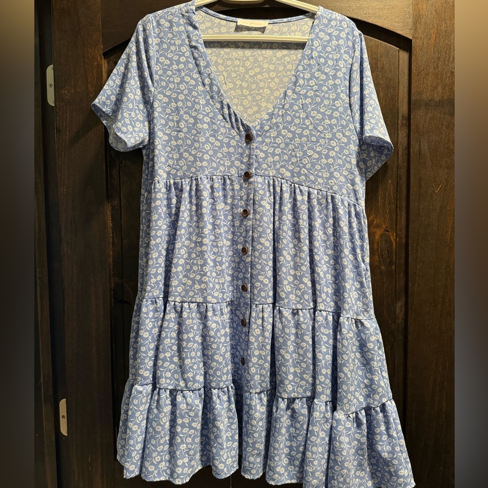 Blue floral dress